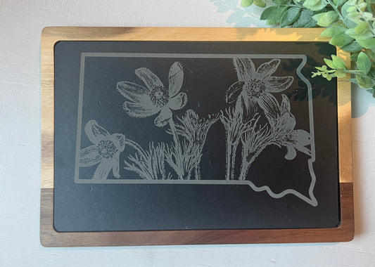 South Dakota Pasque Flower Slate Board