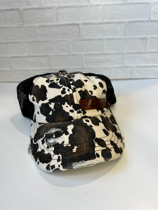 Cow Print CC Hat (Love Patch)